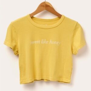 NWT Junk Food Clothing Yellow Crop Top “Sweet Like Honey”
